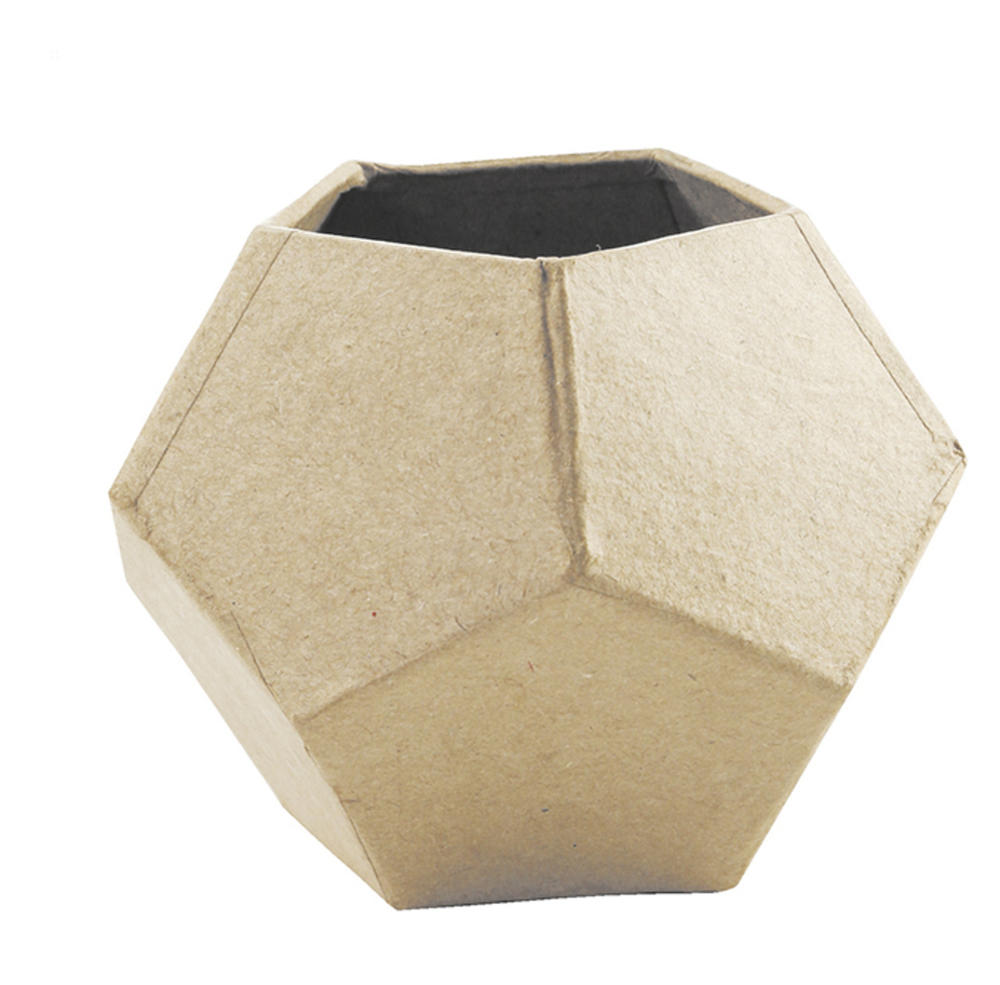 Cache-pot héxagonal - papier mâché - 9 cm