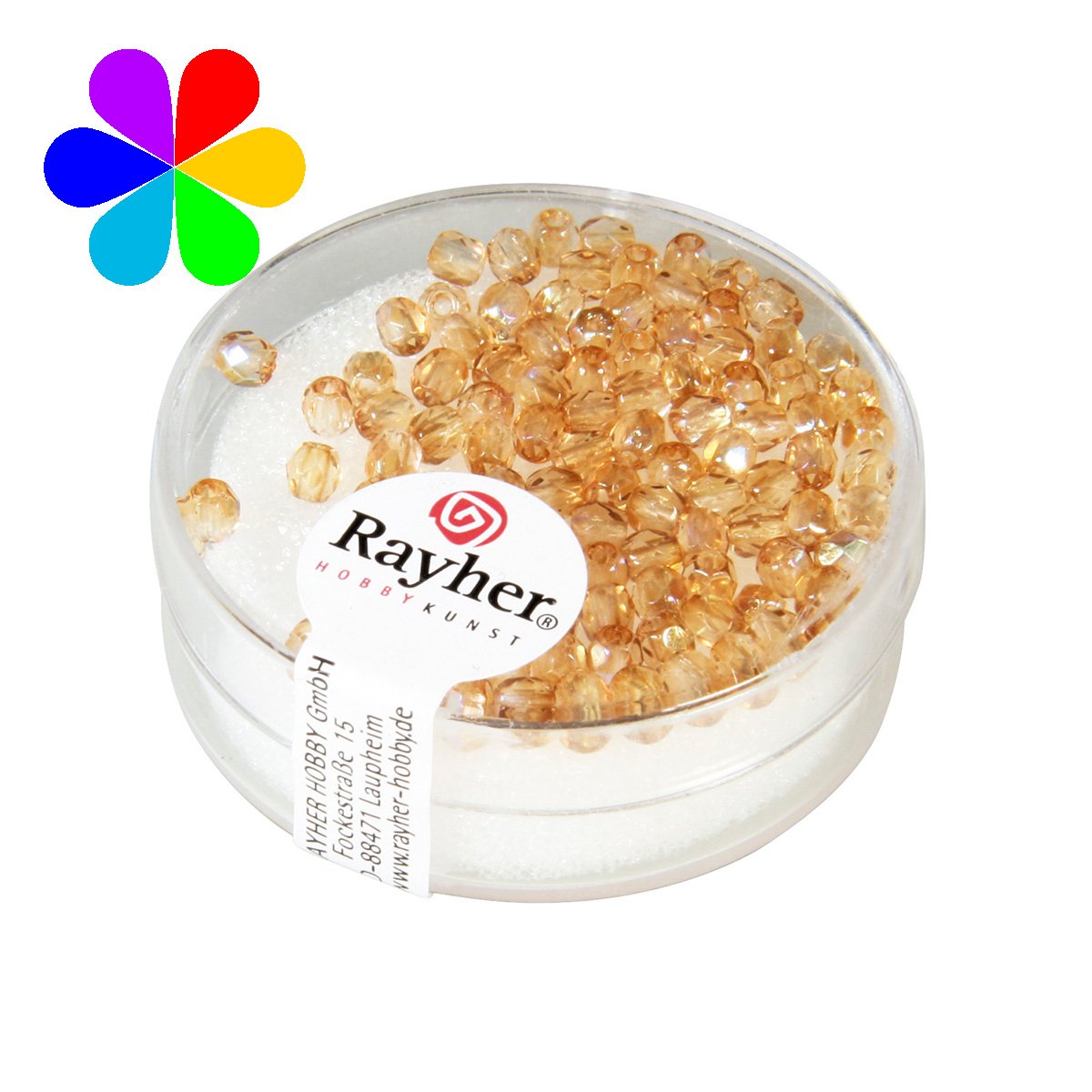 Perles verre irisée - topaze 3 mm