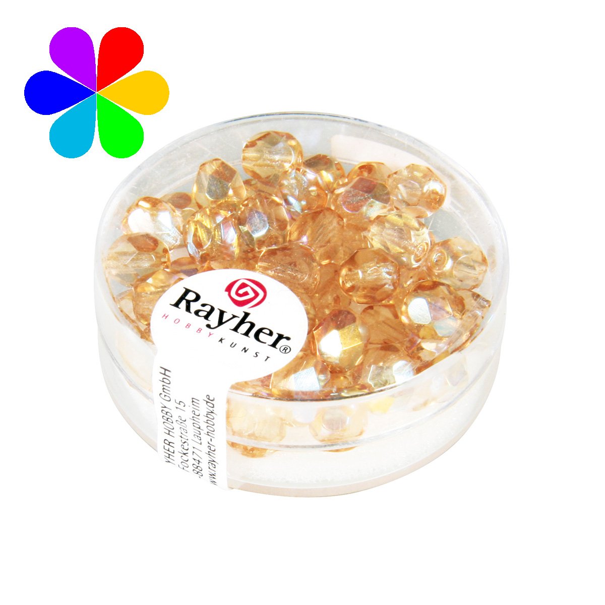 Perles verre - topaze clair 6 mm