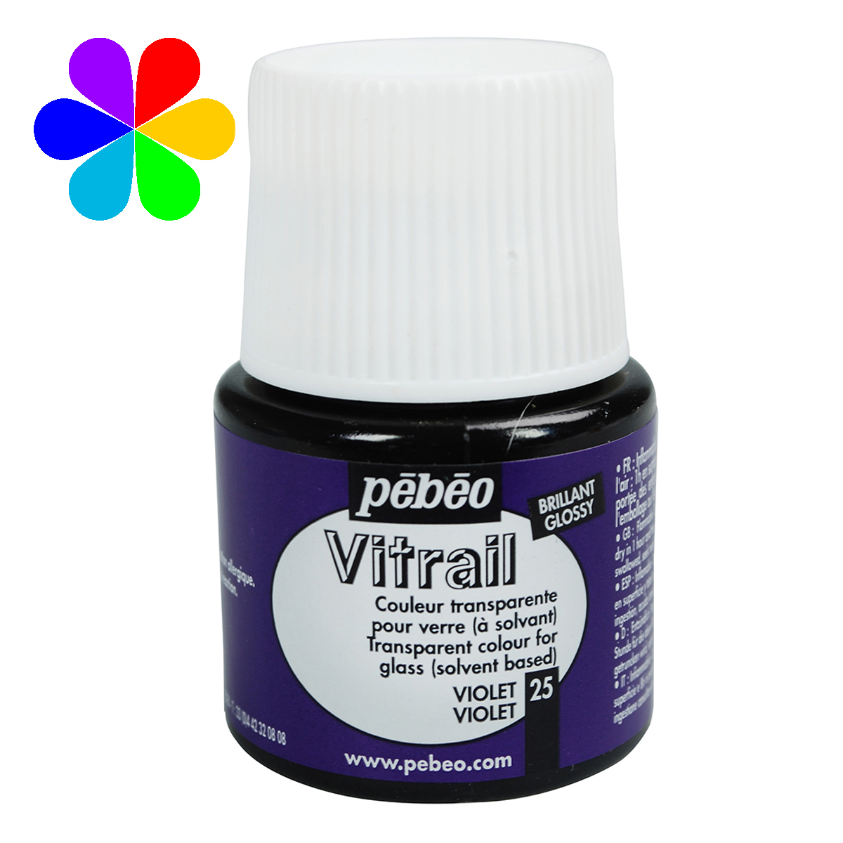Peinture - Vitrail - Violet n°25 Brillant - 45 ml - Pébéo