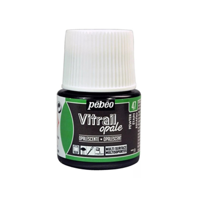 Peinture - Vitrail Opaque - Plomb Brillant - 45 ml - Pébéo