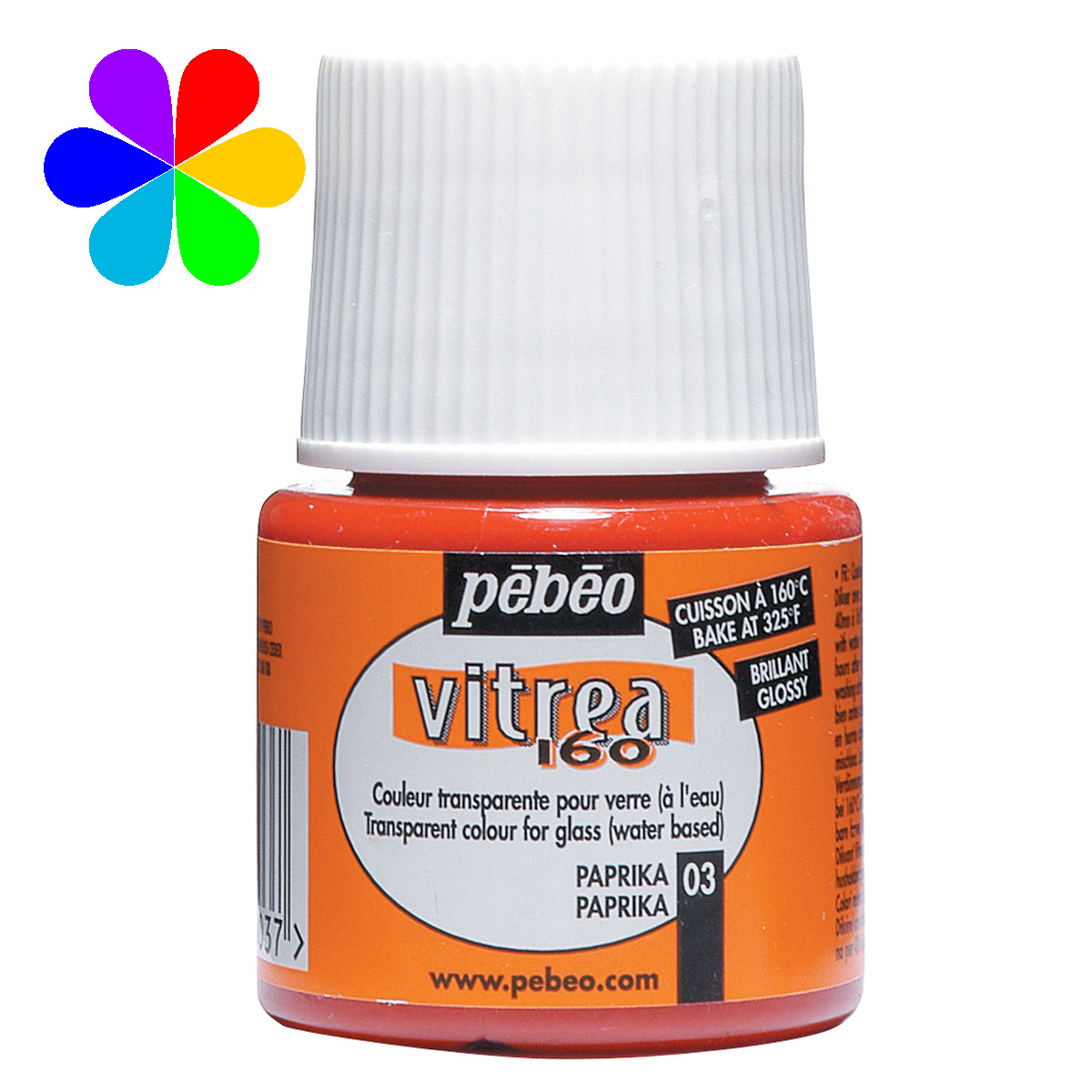 Peinture - Vitrea 160 - Paprika Brillant - 45 ml - Pébéo