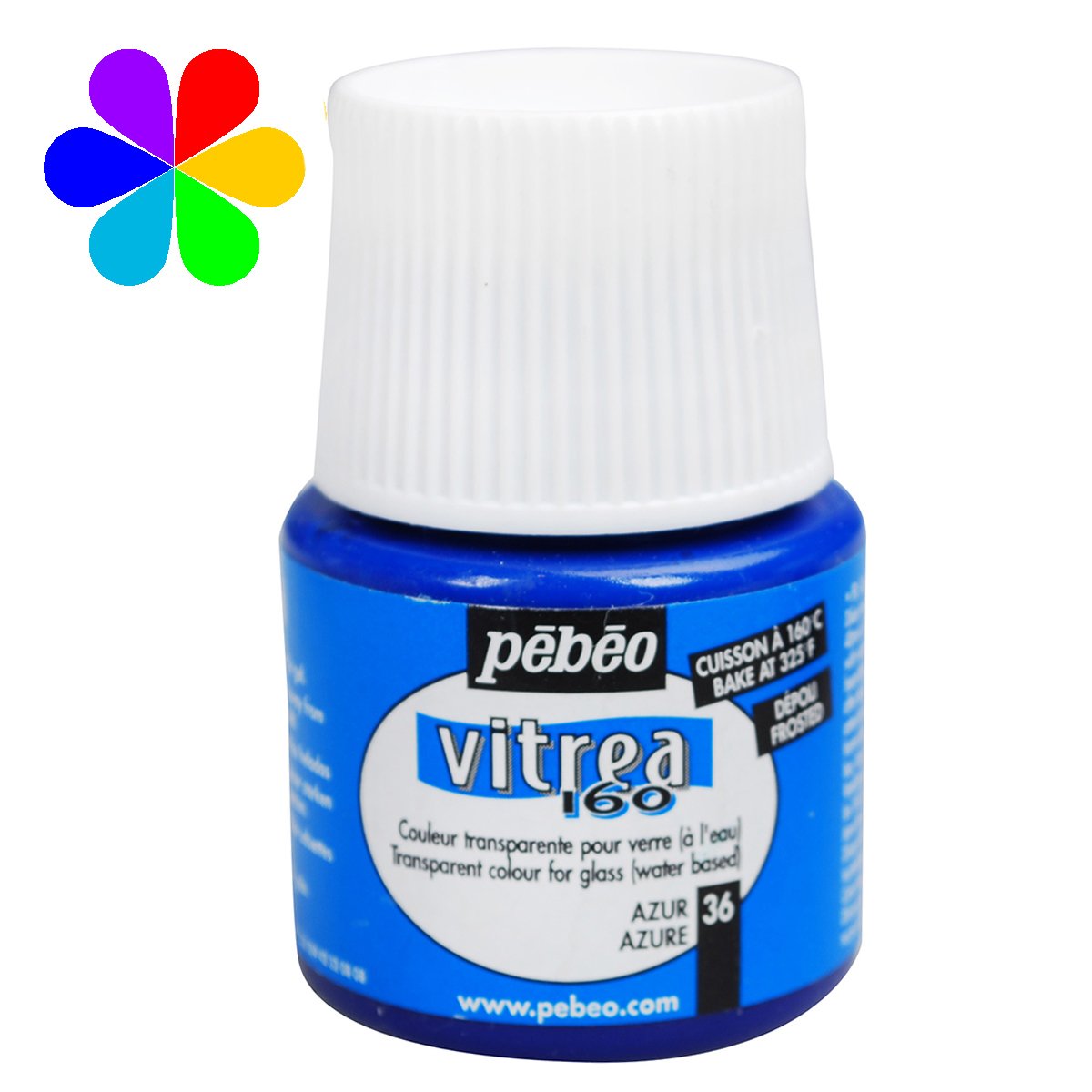 Peinture - Vitrea 160 - Azur Dépoli - 45 ml - Pébéo