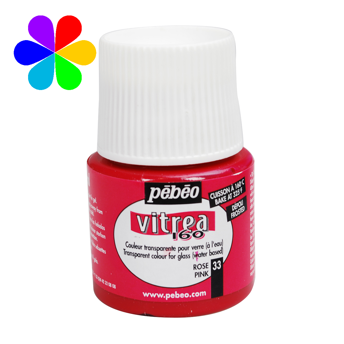 Peinture - Vitrea 160 - Rose Dépoli - 45 ml - Pébéo