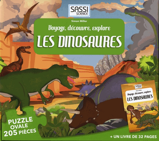 Voyage, découvre, explore Les dinosaures - Un livre de 32 pages et 205 pièces de puzzle